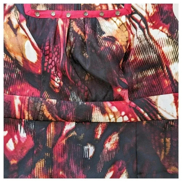 Abstract Stretch Sheath Dress Size 14 - Picture 3 of 8